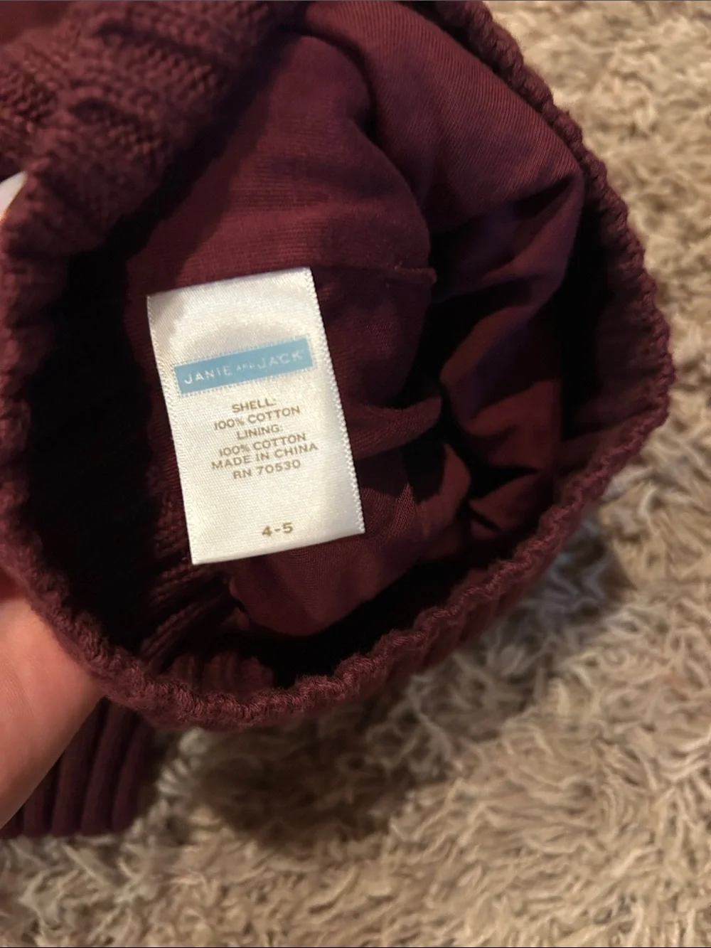 Kids Maroon Train Beanie and Scarf Set